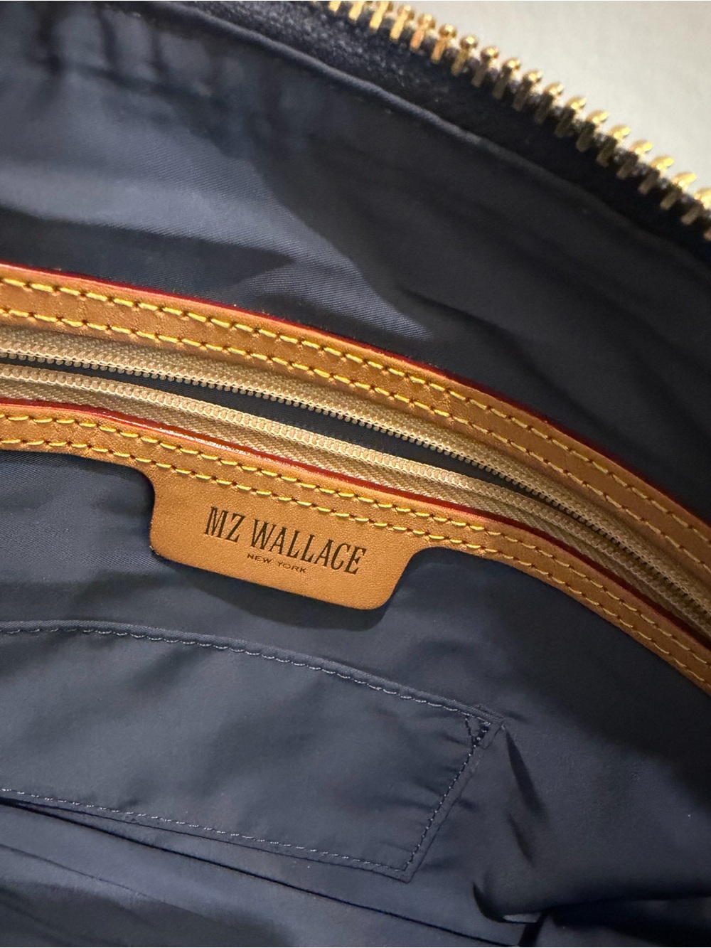 MZ Wallace Large Crosby Pippa Indigo Denim Quilted Crossbody Bag - Picture 7 of 9